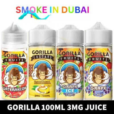 smokeindubai GORILLA 100ml 3mg Juice in UAE GORILLA 100ml Vape Juice of 3mg Nicotine in Dubai GORILLA 3mg 100ml Juice Shop Near Me