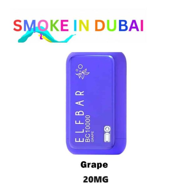smokeindubai GRAPE ELF BAR 10000 Puffs 20MG Disposable Vape Price in Dubai