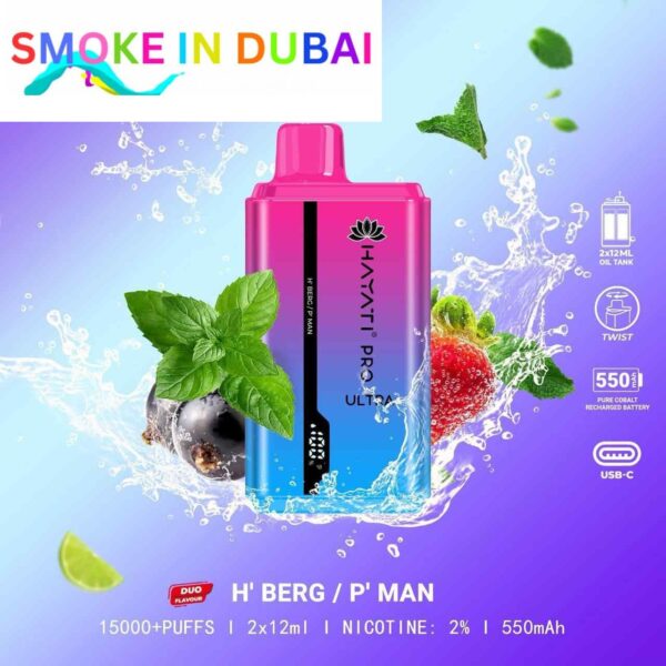 smokeindubai H BERG P MAN hayati pro ultra 15000 puffs price in dubai
