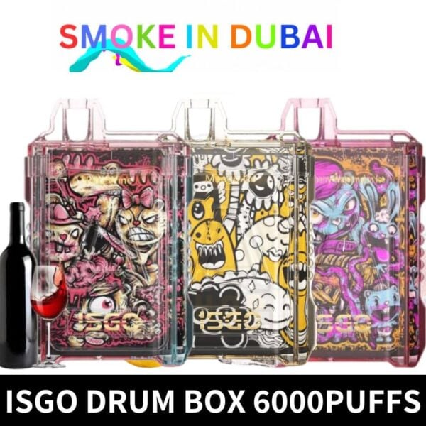smokeindubai ISGO Drum Box Disposable 6000Puffs 5 Rechargeable Vape in Dubai ISGO 6000Puffs 50mg Isgo Drum Box 6000Puffs vape Near me vape dubai