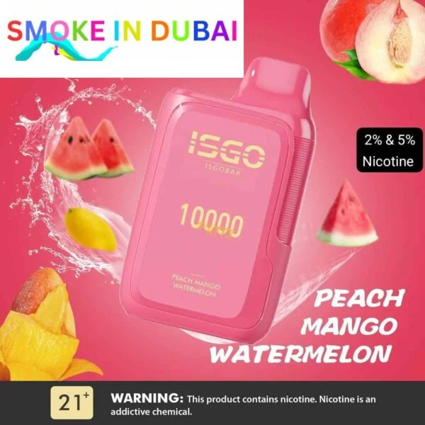 smokeindubai ISGOBAR 10000 Puffs disposable vape 2 nicotine strength in UAE ISGO Bar Disposable Vape 2 shop near me