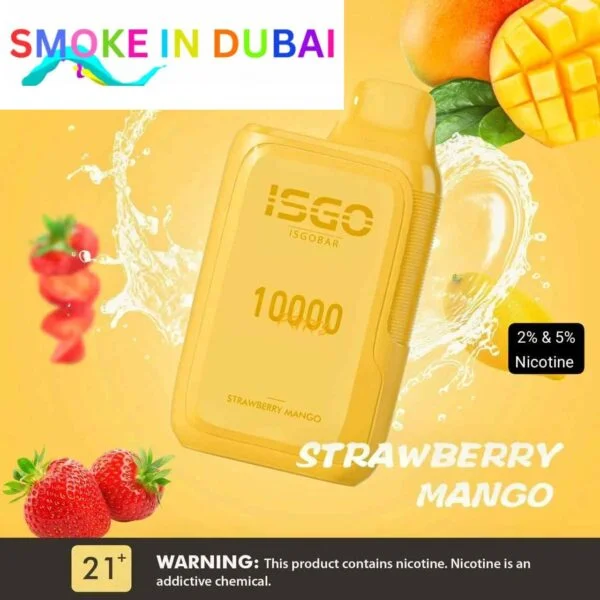 smokeindubai ISGOBAR 10000 Puffs disposable vape 2 nicotine strength in UAE ISGO Bar Disposable Vape 2 shop near me ISGO BAR 10000 Puffs in uae