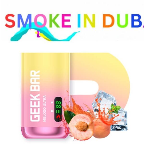 smokeindubai JUICY PEACH ICE Geek bar meloso ultra