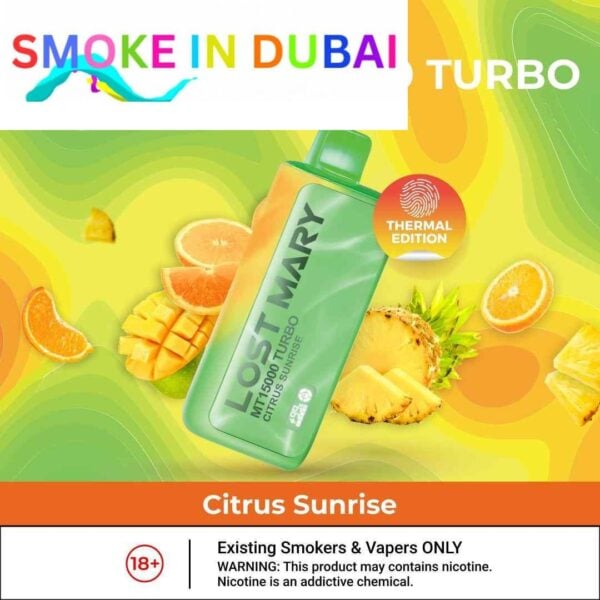 smokeindubai LOST MARY MT15000 15000 Puffs Price in Dubai CITRUS SUNRISE