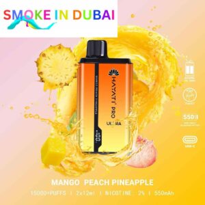 smokeindubai MANGO PEACH PINEAPPLE hayati pro ultra 15000 puffs price in dubai