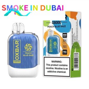 smokeindubai PEACH BLUE RAZZ Buy OXBAR 8000 Puffs in UAE OXBAR G8000 Disposable in Dubai OXBAR Disposable Vape Dubai OXBAR 8000 Dubai Vape shop near me