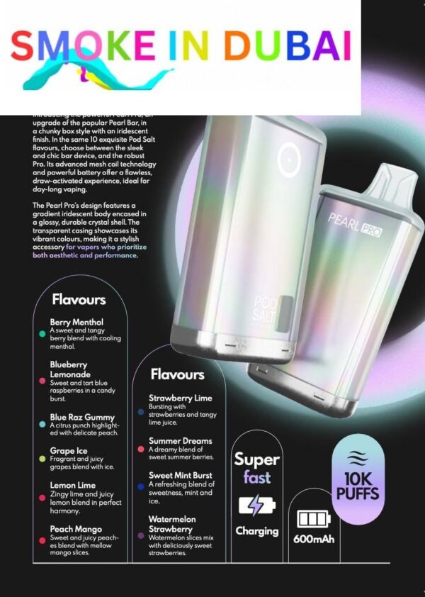 smokeindubai PODSALT PEARL PRO 10000 Puffs Price in UAE 1