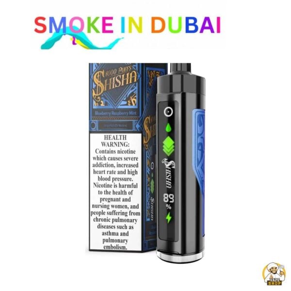 smokeindubai Pod Salt Shisha 8000 Puffs 3mg Disposable Vape Price in Dubai Blueberry Raspberry Mint 2
