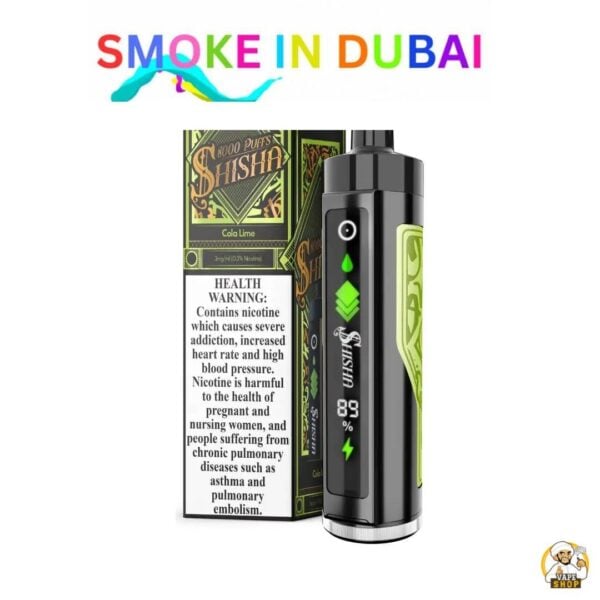 smokeindubai Pod Salt Shisha 8000 Puffs 3mg Disposable Vape Price in Dubai Cola Lime 2