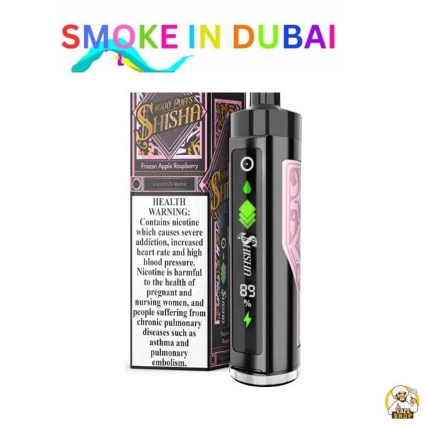 smokeindubai Pod Salt Shisha 8000 Puffs 3mg Disposable Vape Price in Dubai Frozen Apple Raspberry 2