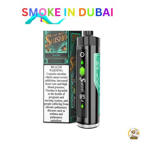 smokeindubai Pod Salt Shisha 8000 Puffs 3mg Disposable Vape Price in Dubai Gum Mint 2