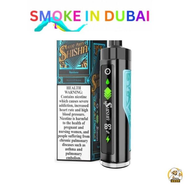 smokeindubai Pod Salt Shisha 8000 Puffs 3mg Disposable Vape Price in Dubai Rainbow 2