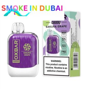 smokeindubai SAKURA GRAPE Buy OXBAR 8000 Puffs in UAE OXBAR G8000 Disposable in Dubai OXBAR Disposable Vape Dubai OXBAR 8000 Dubai Vape shop near me
