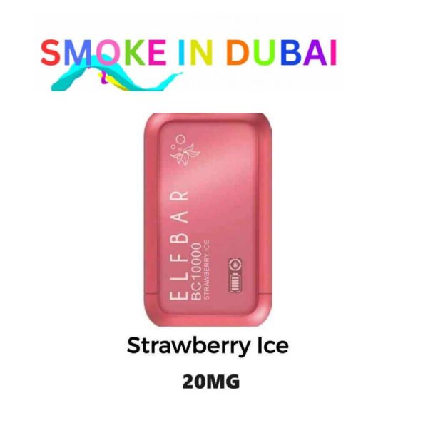smokeindubai STRAWBERRY ICE ELF BAR 10000 Puffs 20MG Disposable Vape Price in Dubai