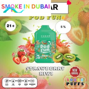 smokeindubai STRAWBERRY KIWI Buy VABAR Pod Fun Disposable 10000Puffs Rechargeable vape in UAE VABER 10000Puffs VABER Pod Fun 10000 Vape Shop Near me Dubai