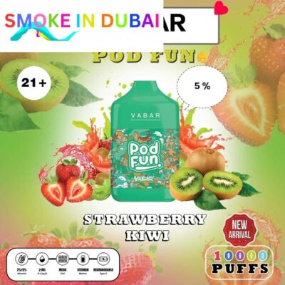 smokeindubai STRAWBERRY KIWI Buy VABAR Pod Fun Disposable 10000Puffs Rechargeable vape in UAE VABER 10000Puffs VABER Pod Fun 10000 Vape Shop Near me Dubai