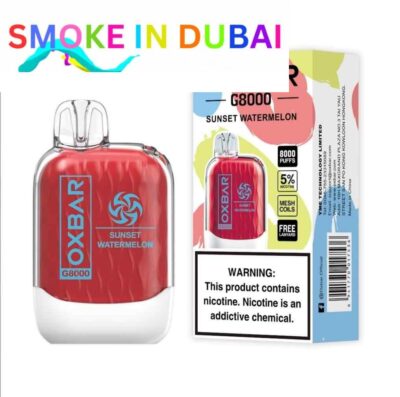 smokeindubai SUNSET WATERMELON Buy OXBAR 8000 Puffs in UAE OXBAR G8000 Disposable in Dubai OXBAR Disposable Vape Dubai OXBAR 8000 Dubai Vape shop near me