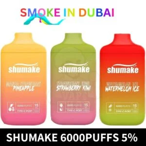 Shumake 6000Puffs Disposable 5% Nicotine UK Brand Rechargeable Vape in Dubai, UAE