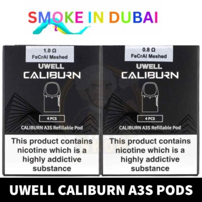 smokeindubai UWELL Caliburn A3S Replacement Pod shop in UAE Caliburn A3 1.0 Ohm in Dubai Caliburn A3 0.8 Ohm in Dubai Caliburn A3S Pods Near ME