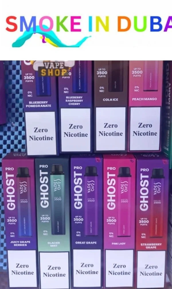 smokeindubai VAPES BARS GHOST PRO Zero Nicotine 3500 Puffs Price in UAE