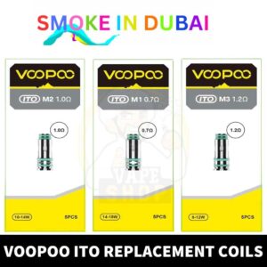 smokeindubai VOOPOO ITO Replacement Coils of M0 0.5ohm M1 0.7ohm M2 1.0ohm M3 1.2ohm Mesh Coils in UAE VOOPOO ITO Coils Shop Near Me