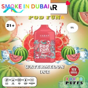 smokeindubai WATERMELON ICE Buy VABAR Pod Fun Disposable 10000Puffs Rechargeable vape in UAE VABER 10000Puffs VABER Pod Fun 10000 Vape Shop Near me Dubai