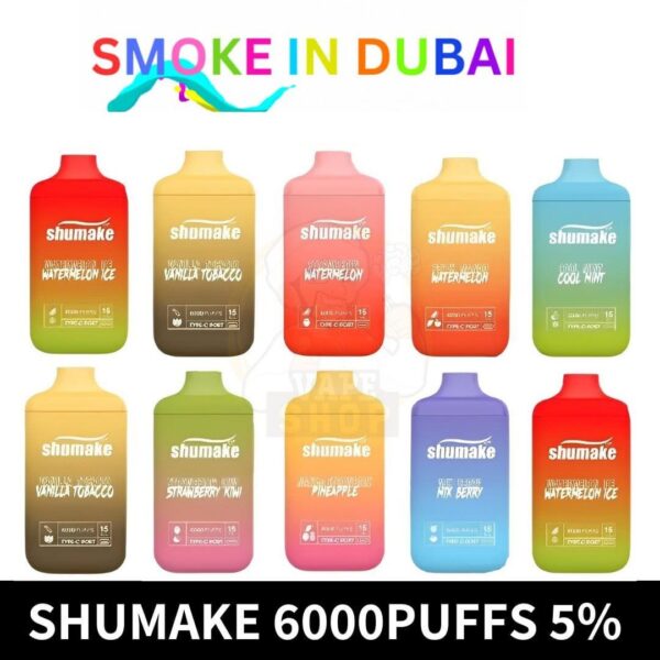 smokeindubai best Shumake 6000Puffs Disposable 5 Nicotine UK Brand Rechargeable Vape in Dubai Shumake 6000Puffs Dubai Shumake Dubai Near me