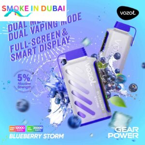 smokeindubai vozol gear power 20000 puffs price in dubai BLUEBERRY STORM