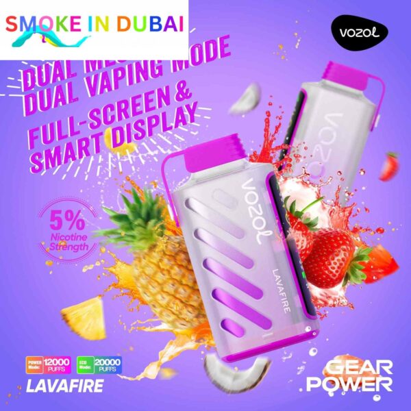 smokeindubai vozol gear power 20000 puffs price in dubai LAVAFIRE