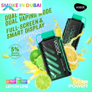 smokeindubai vozol gear power 20000 puffs price in dubai LEMON LIME