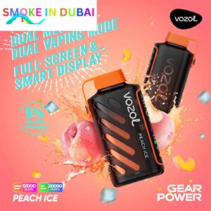 smokeindubai vozol gear power 20000 puffs price in dubai PEACH ICE