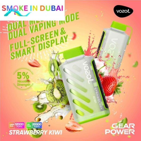 smokeindubai vozol gear power 20000 puffs price in dubai STRAWBERRY KIWI