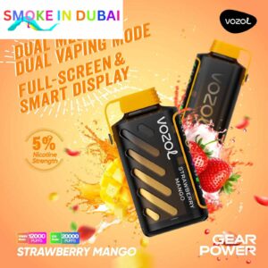 smokeindubai vozol gear power 20000 puffs price in dubai STRAWBERRY MANGO