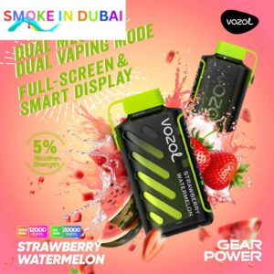 smokeindubai vozol gear power 20000 puffs price in dubai STRAWBERRY WATERMELON