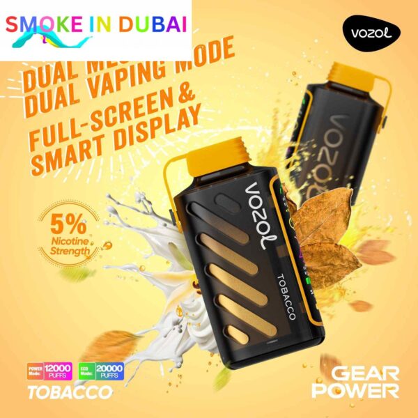 smokeindubai vozol gear power 20000 puffs price in dubai TOBACCO